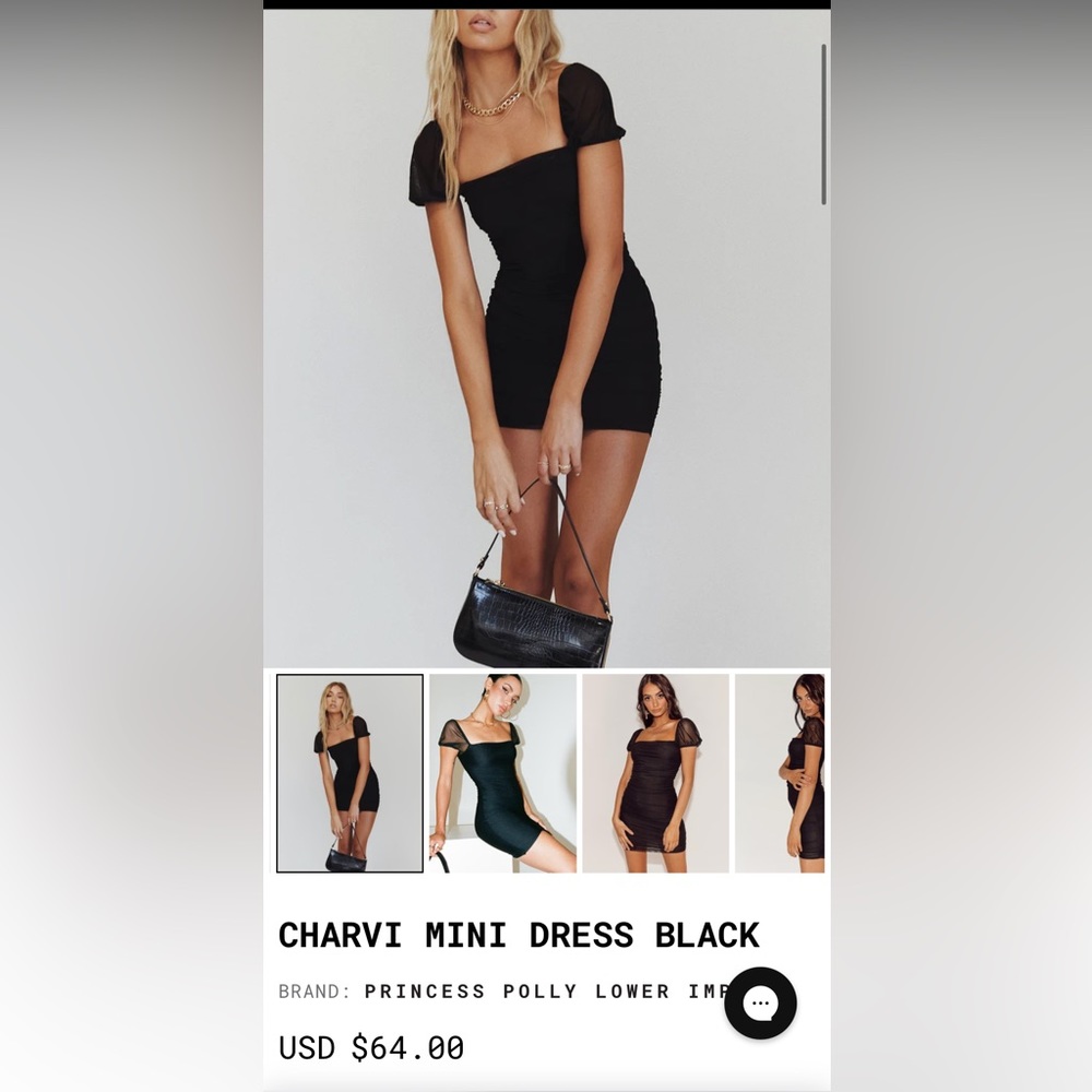 Princess Polly Charvi Mini Dress Black